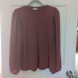 Maurices Size Medium Burgundy Long Sleeved Lace w/ Elastic Cuffs